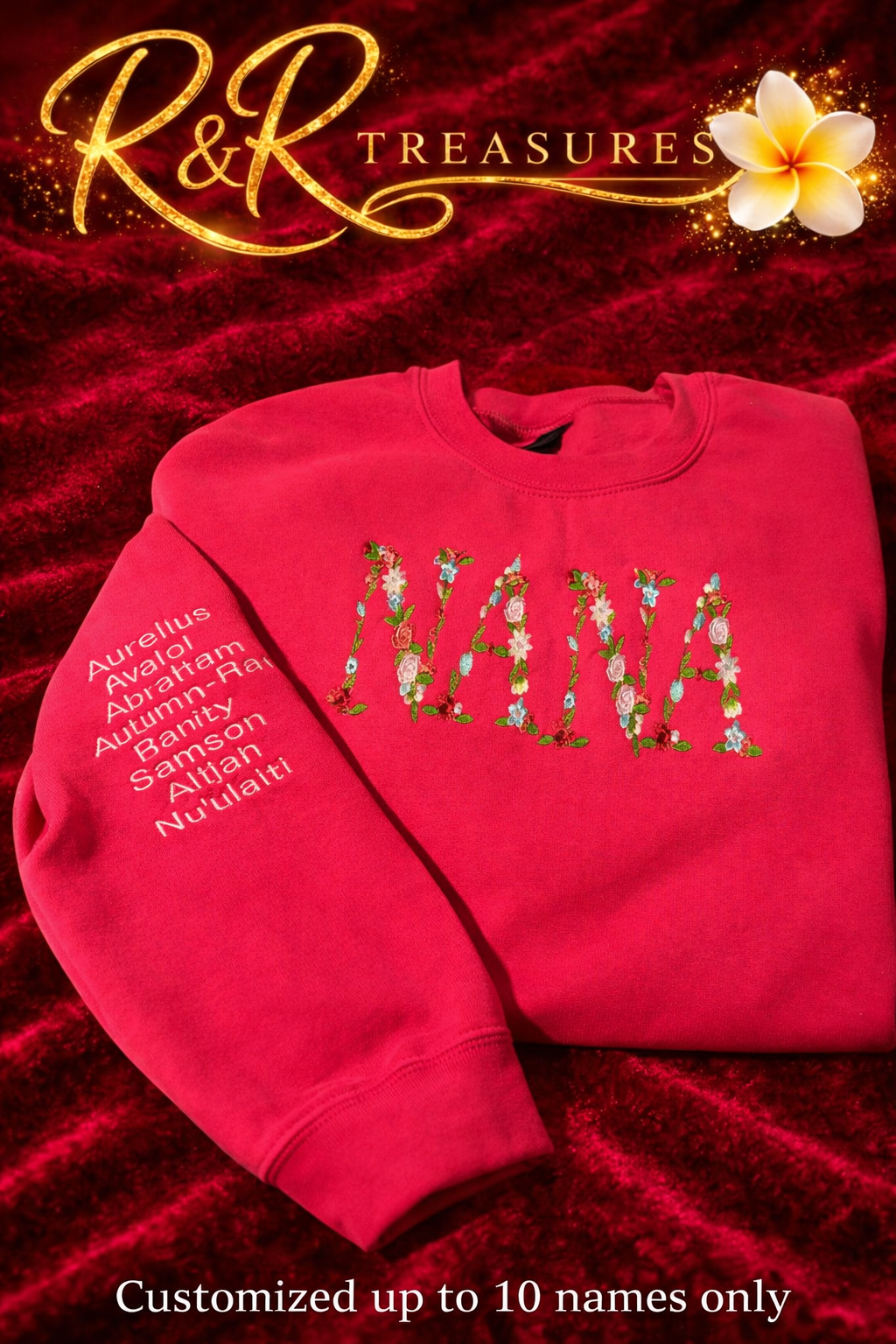 Personalized "Nana" Floral Crewneck